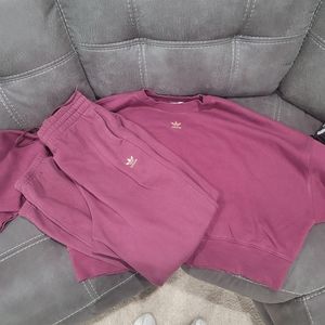 Adidas Women's Burgundy sweatsuit